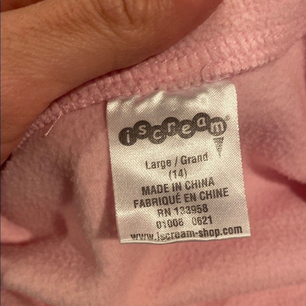 Pink Kids Quarter-Zip Fleece Pullover - Picture 7 of 8